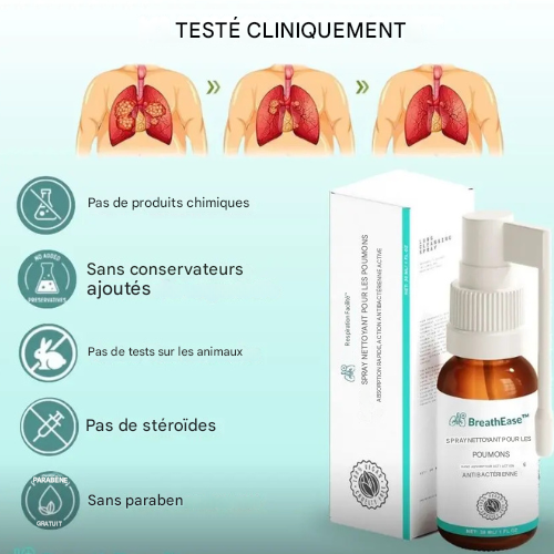 Spray de récupération pulmonaire BreathEase™ | Améliorez votre respiration de 93% en seulement 7 jours !